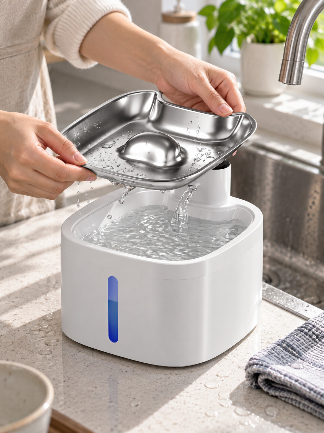 Havomi AquaFlow Cordless Stainless Steel Pet Fountain - product image 4