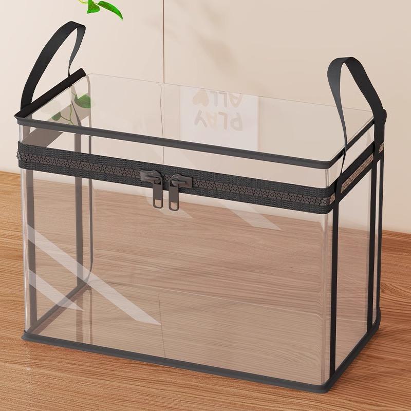 Camping Heavy-Duty Clear Thick Plastic Storage Box with Hinged Lid, High-Capacity Organizer for Home, Moving, Outdoor Use