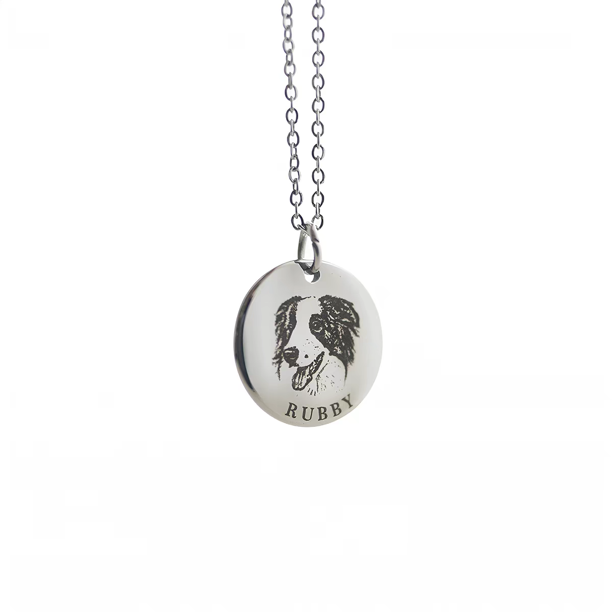 Custom Pet Portrait Engraved Necklace detail 7