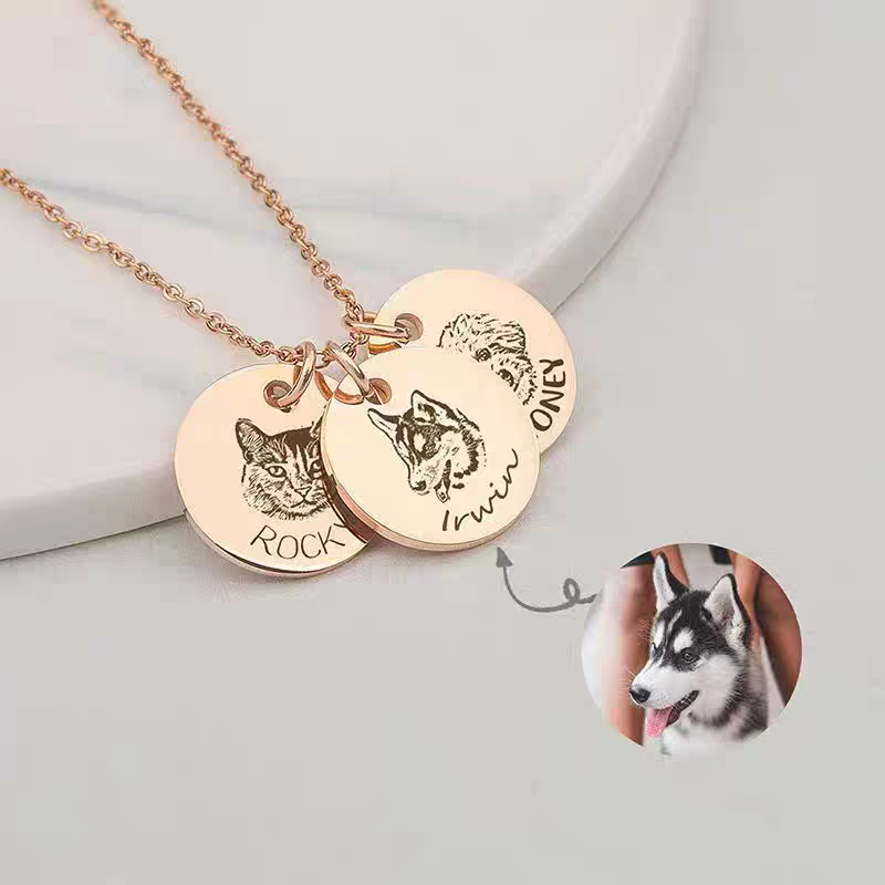 Custom Pet Portrait Engraved Necklace detail 6