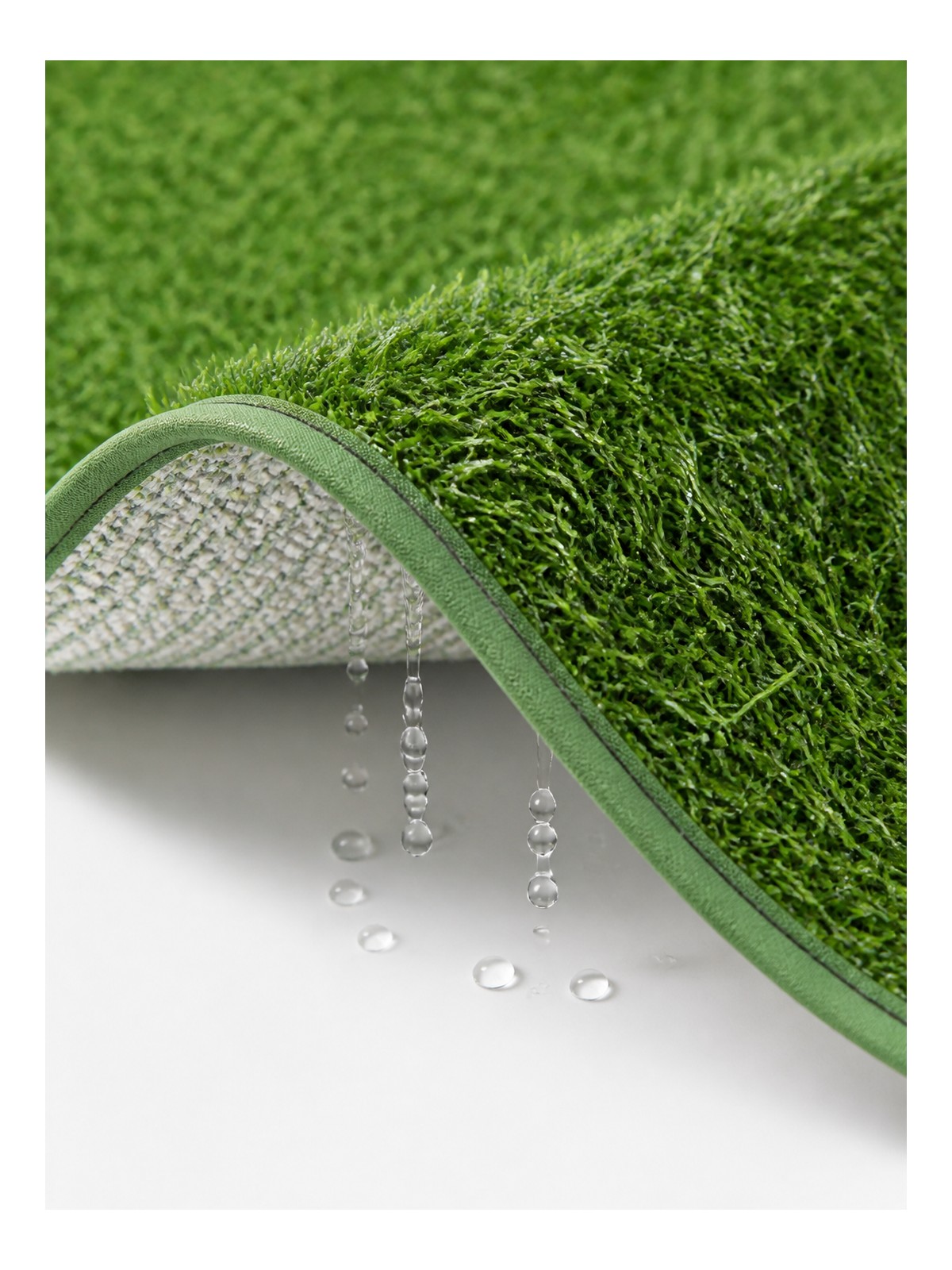 Close view of the TurfEase fast-draining turf backing