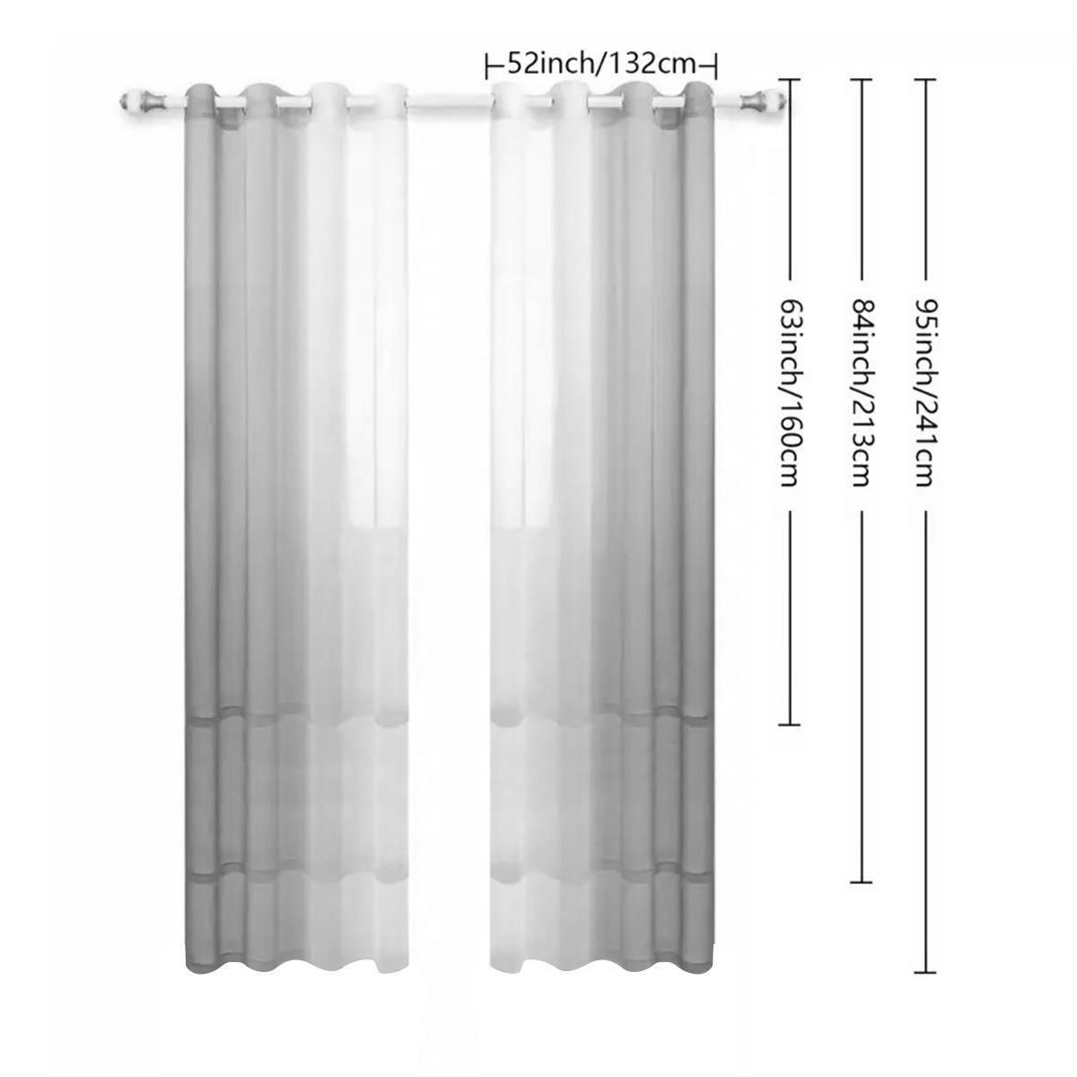 Ombre Sheer Curtains for Bedroom Living Room, Pink White Gradient Window Drapes, Semi-Sheer Light Filtering Voile Curtains with Grommet Top