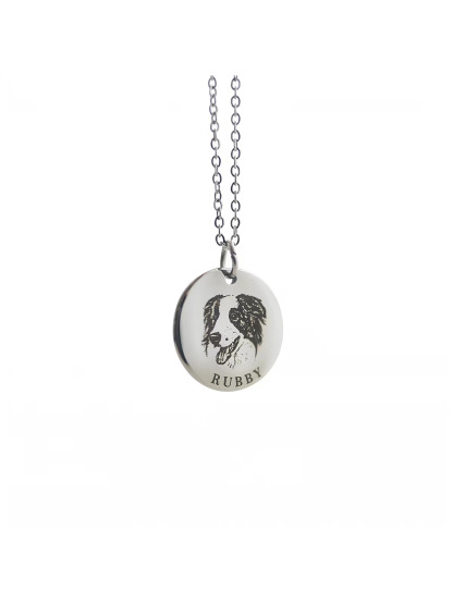 Custom Pet Portrait Engraved Necklace by Havomi