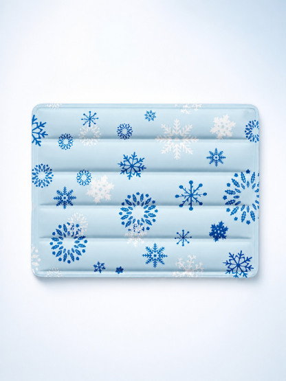 Blue Snowflake ChillNest Self-Cooling Pet Gel Mat on a clean background