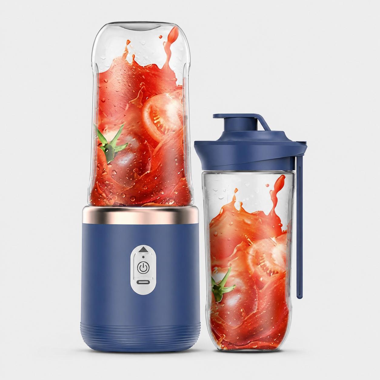 Portable Blender, USB Rechargeable Personal Juicer Cup, Mini Smoothie Maker with PCTG Bottle, Compact Fruit Juice Blender for Dorm, Home, Office, Travel and Gym