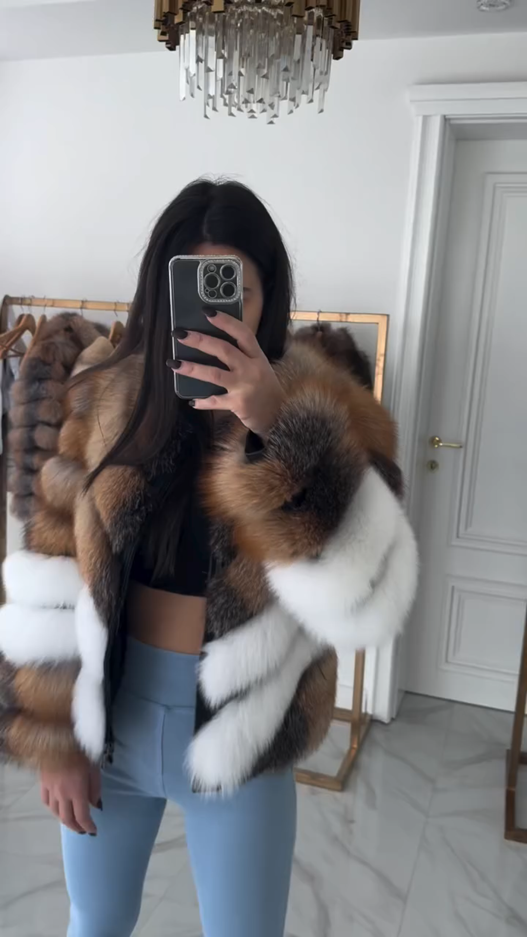 Multicolor Faux Fur Cropped Jacket