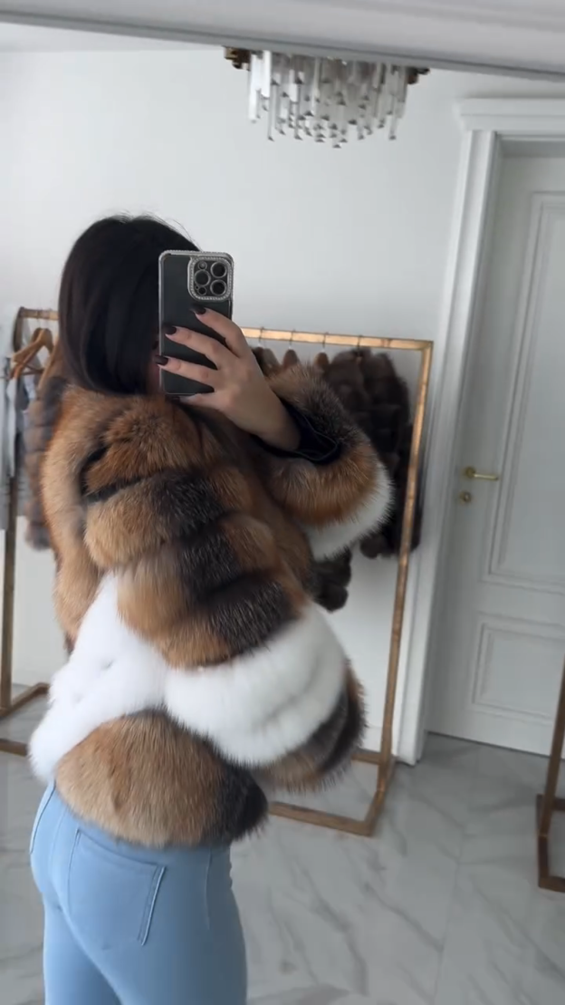 Multicolor Faux Fur Cropped Jacket