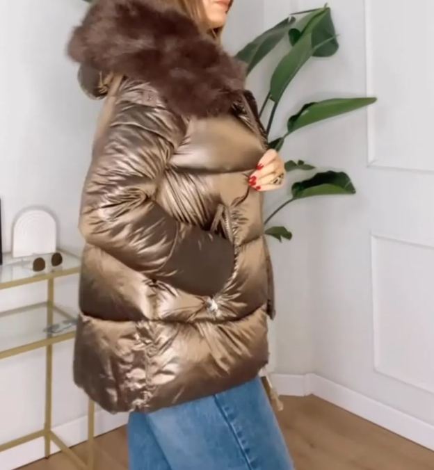 [Copy]Light Gray Faux Fur Zip - up Bomber Jacket