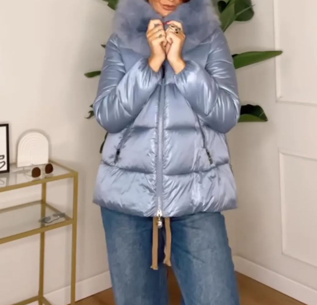 [Copy]Light Gray Faux Fur Zip - up Bomber Jacket