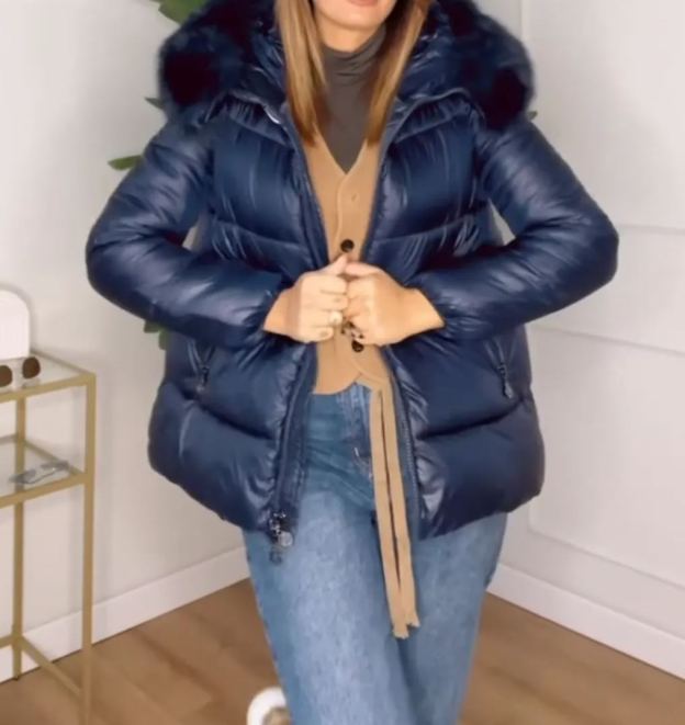 [Copy]Light Gray Faux Fur Zip - up Bomber Jacket