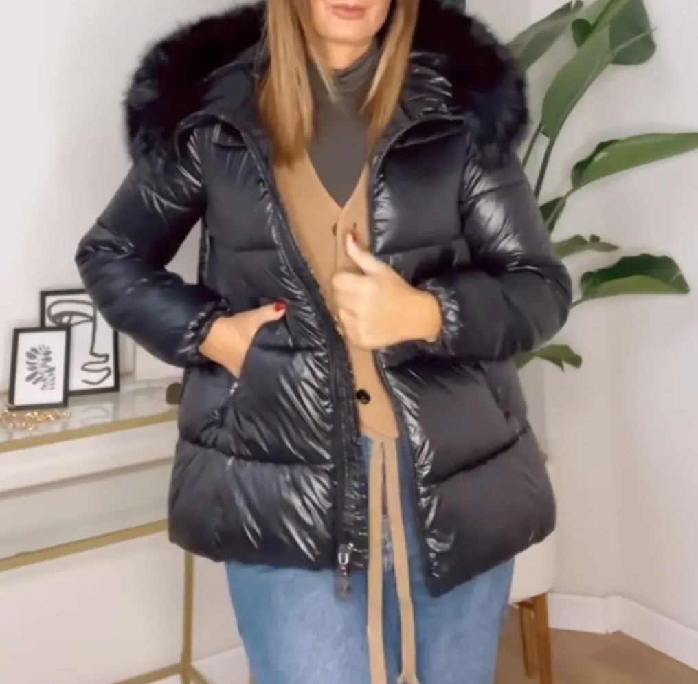 [Copy]Light Gray Faux Fur Zip - up Bomber Jacket