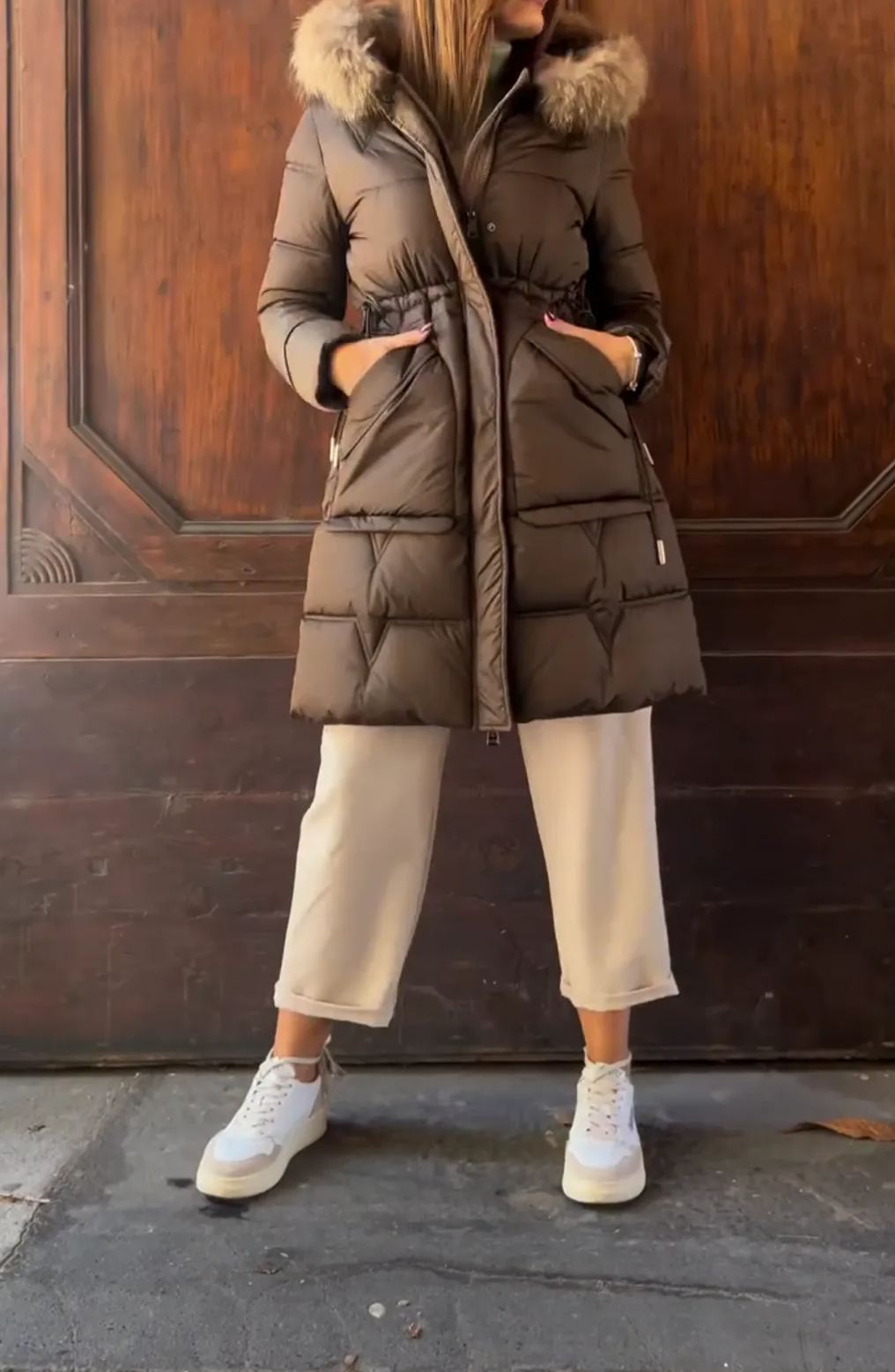 [Copy]Puffer Coat with Luxurious Faux Fur Collar