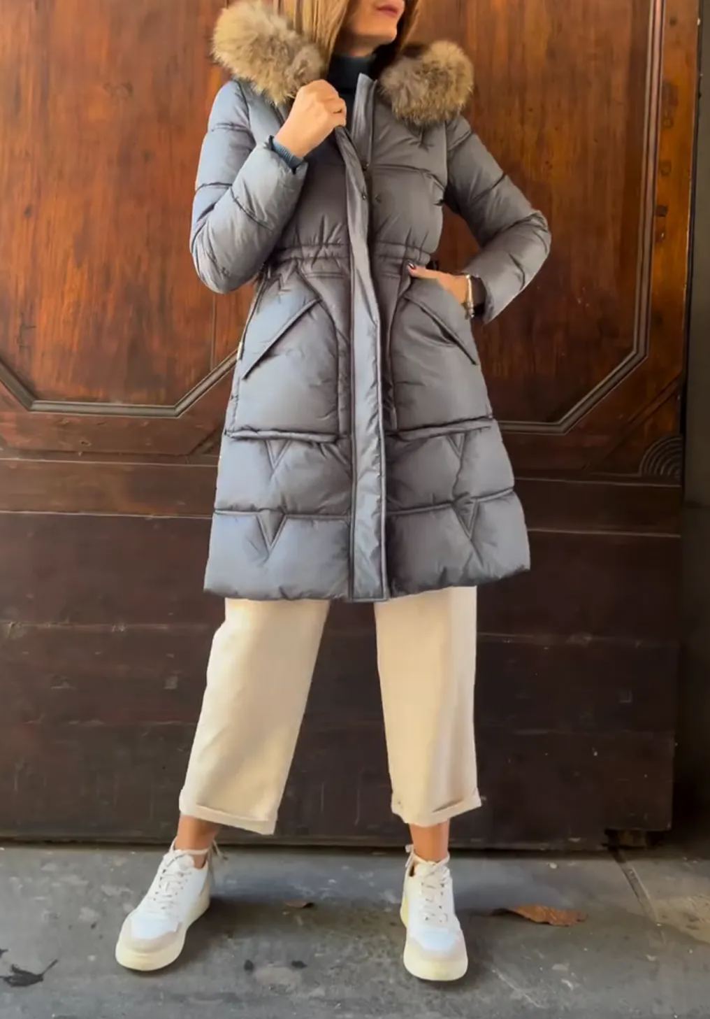 [Copy]Puffer Coat with Luxurious Faux Fur Collar