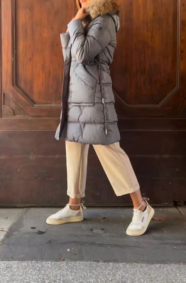 [Copy]Puffer Coat with Luxurious Faux Fur Collar