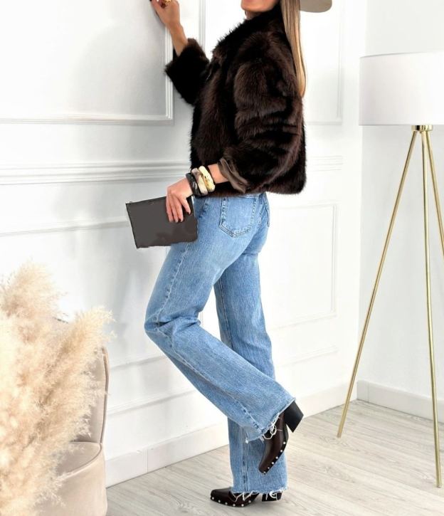 [Copy]Long Puffer Coat with Faux Fur - Trimmed Hood