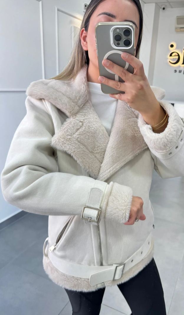 [Copy]Brown Faux Fur Cropped Jacket