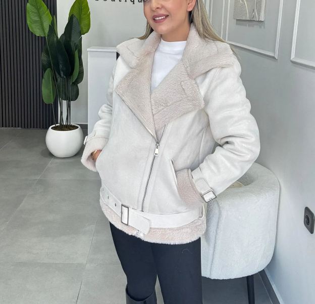 [Copy]Brown Faux Fur Cropped Jacket