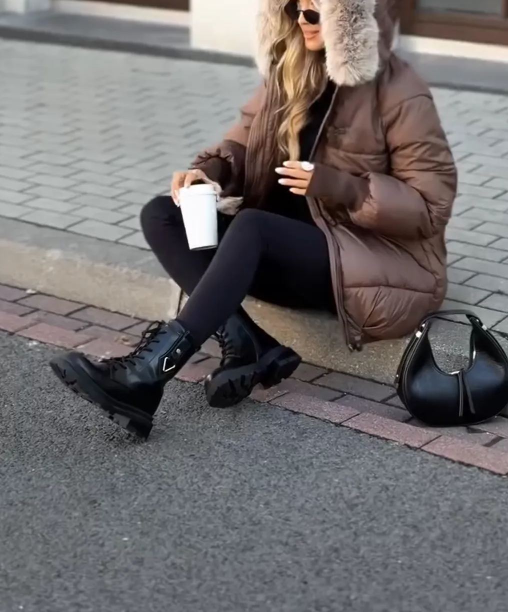 [Copy]White Faux Shearling Biker Jacket