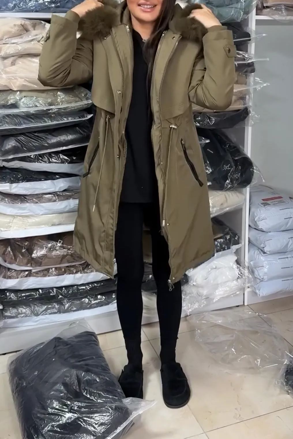 [Copy]Multicolor Faux Fur Cropped Jacket