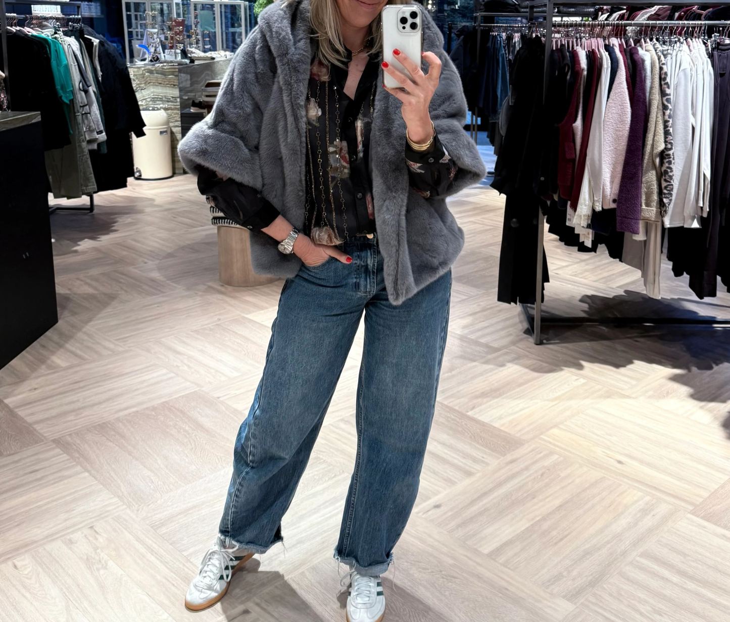 [Copy]Long Faux Fur Coat with Zipper