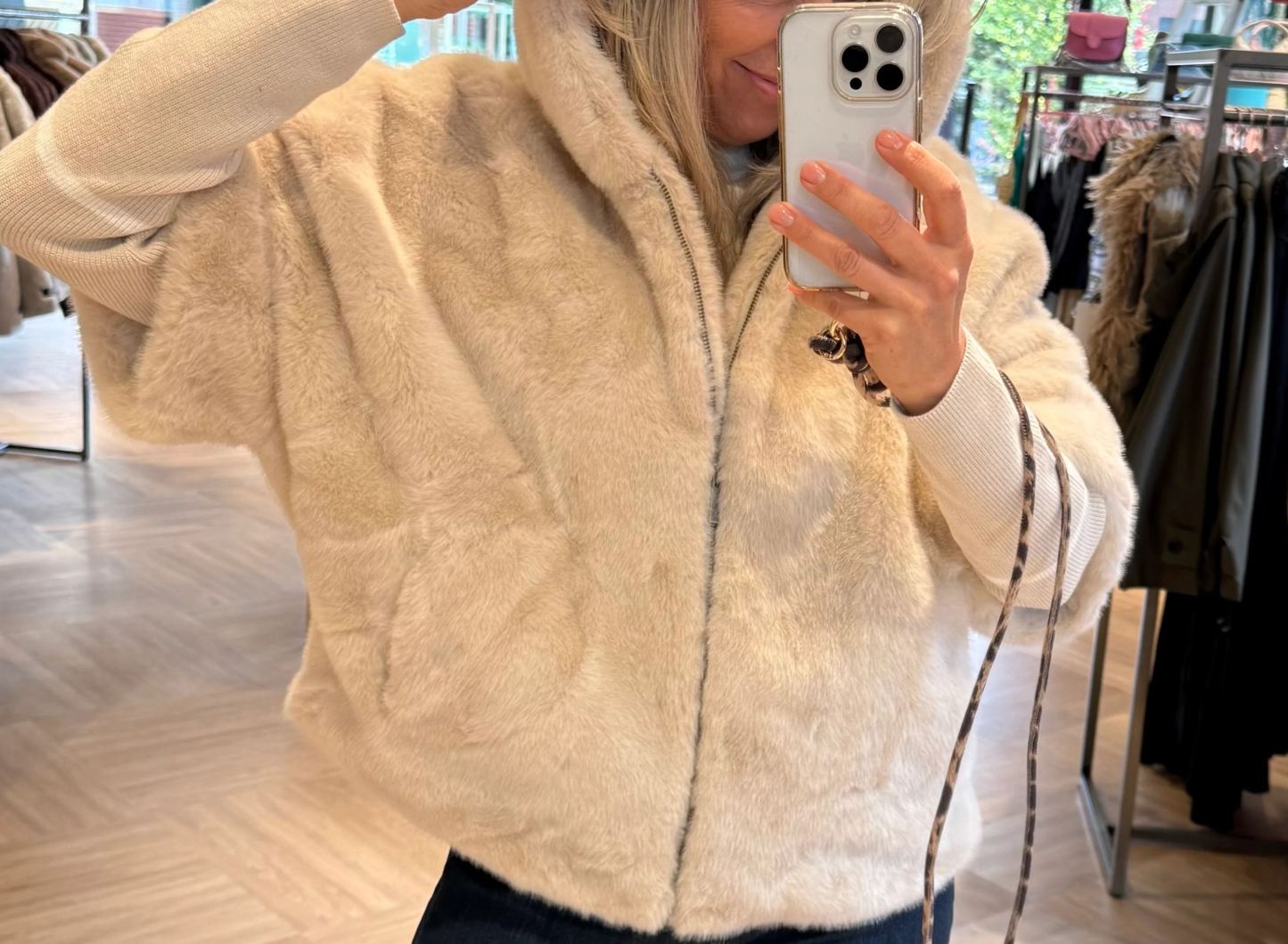 [Copy]Long Faux Fur Coat with Zipper