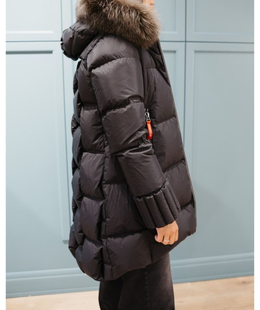 [Copy]Shiny Puffer Coats with Faux Fur Hoods