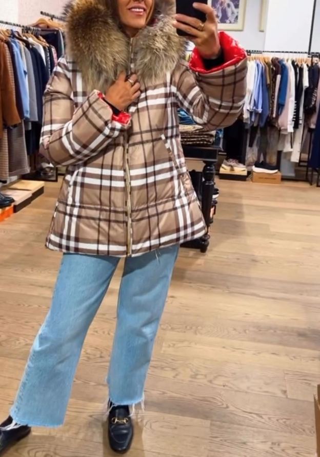 [Copy]Hooded Down Coats with Faux Fur Trim