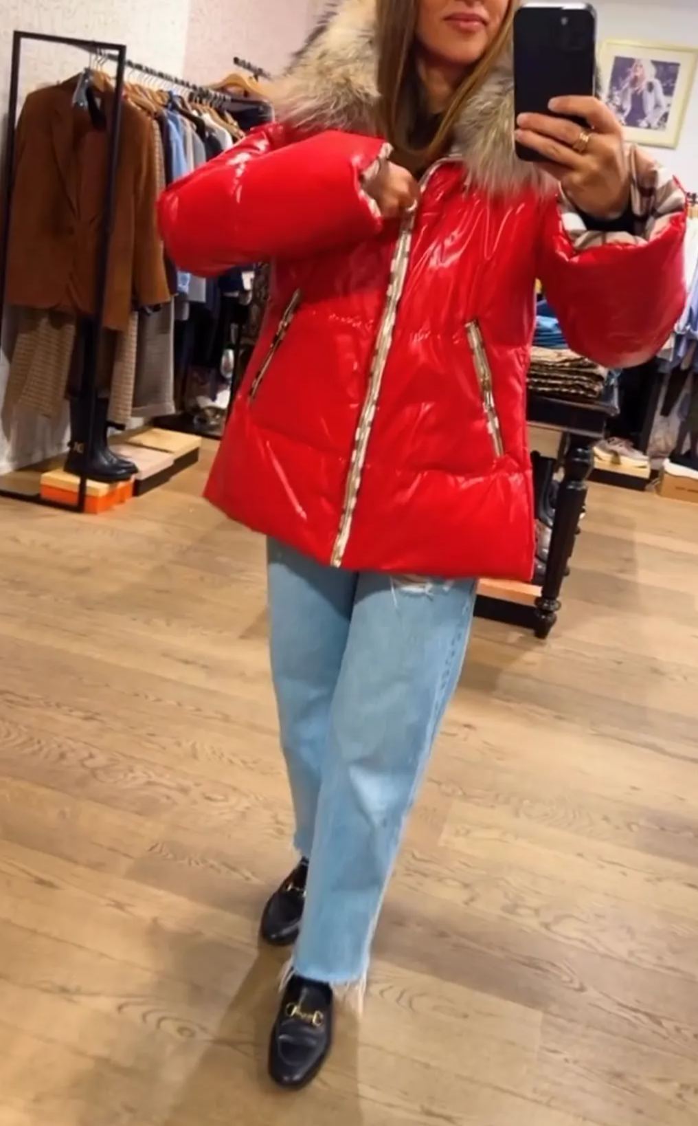 [Copy]Hooded Down Coats with Faux Fur Trim