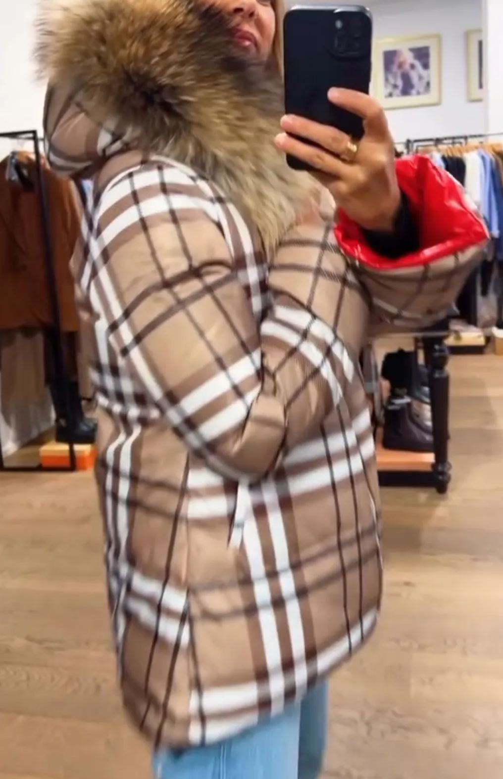 [Copy]Hooded Down Coats with Faux Fur Trim