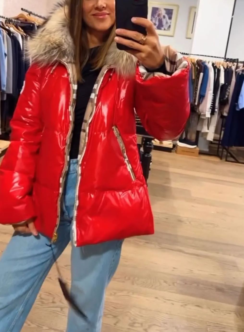 [Copy]Hooded Down Coats with Faux Fur Trim