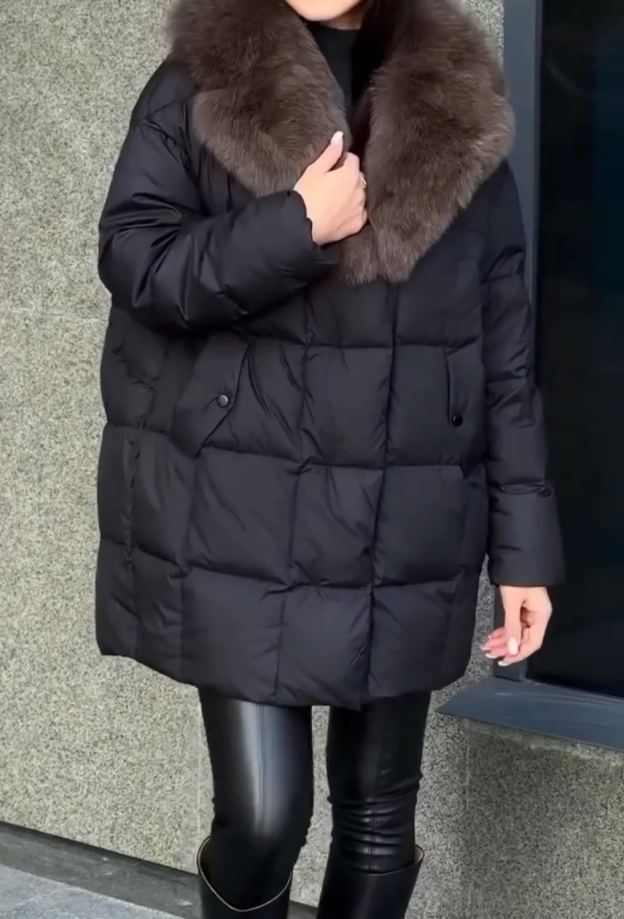 [Copy]Burgundy Long Puffer Coat with Hood