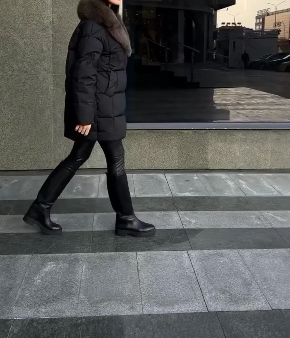 [Copy]Burgundy Long Puffer Coat with Hood