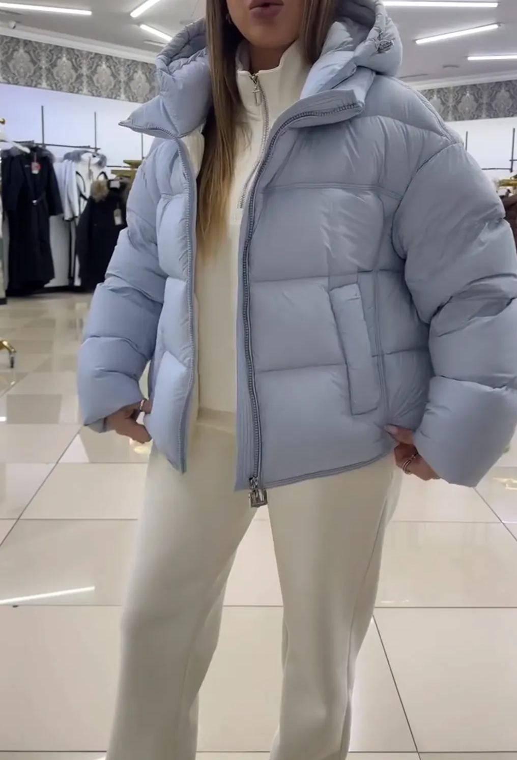 [Copy]Black Faux Fur Coat with Belt and Dark Brown Fur Collar