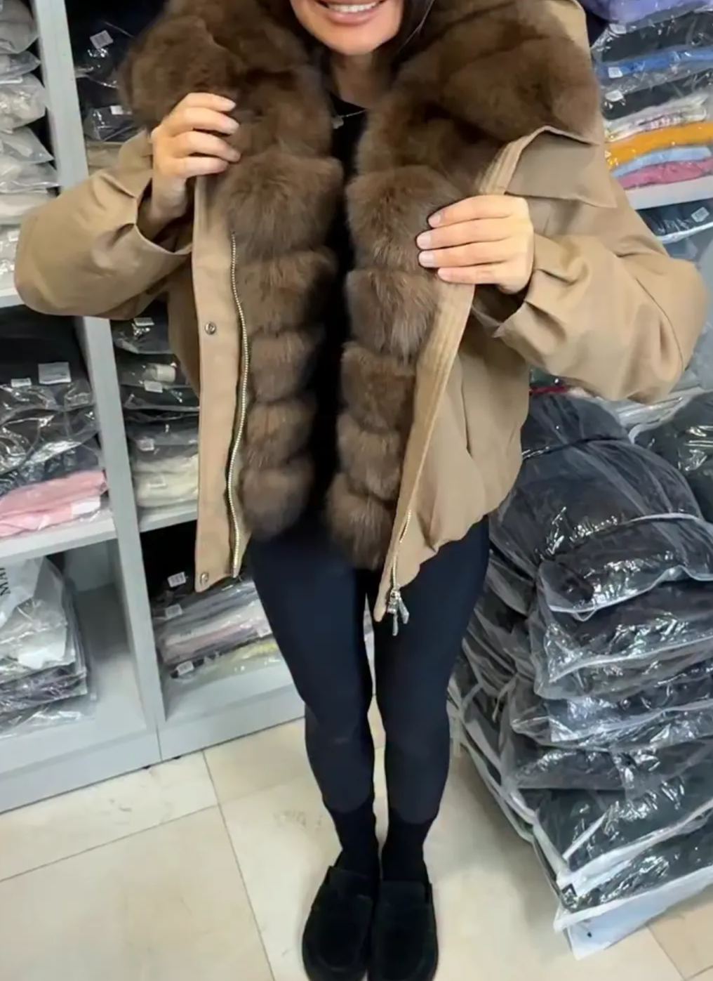 [Copy]Light Blue Short Puffer Coat with Hood