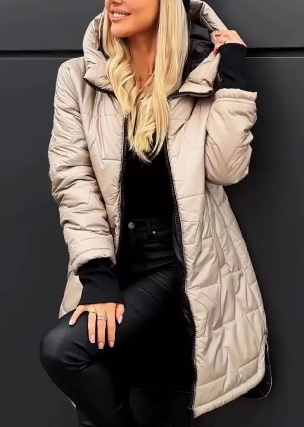 [Copy]Chic Black Puffer Coat with Faux Fur Trim