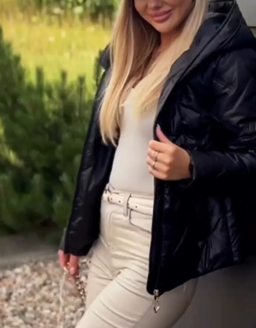 [Copy]Taupe Long Quilted Puffer Coat with Hood