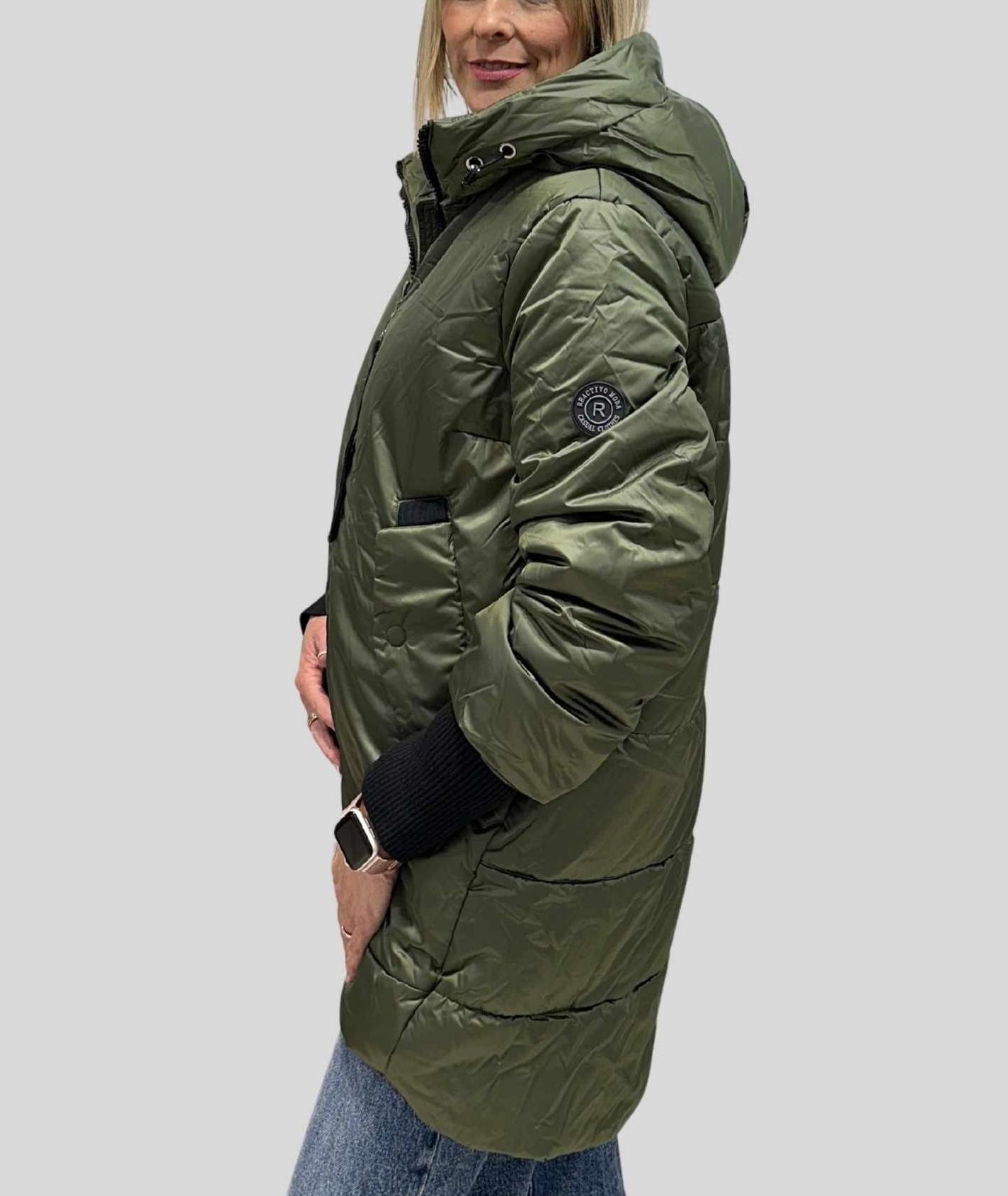 Chic Olive Green Puffer Coat