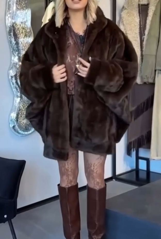 [Copy] Oversized Quilted Longline Puffer Coat with Stand Collar