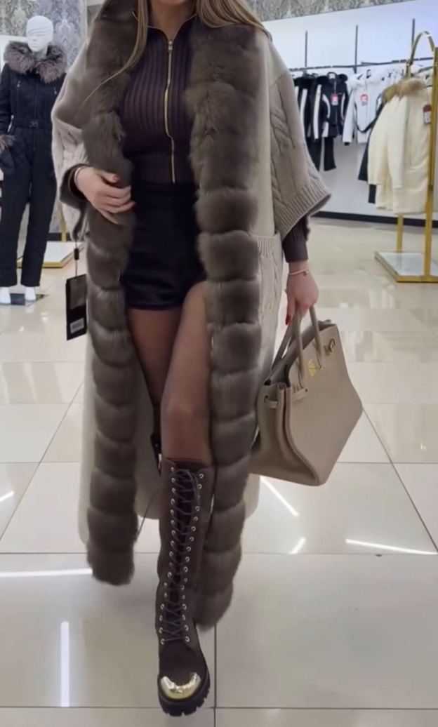 [Copy]Chocolate Brown Oversized Parka with Faux Fur Lined Hood