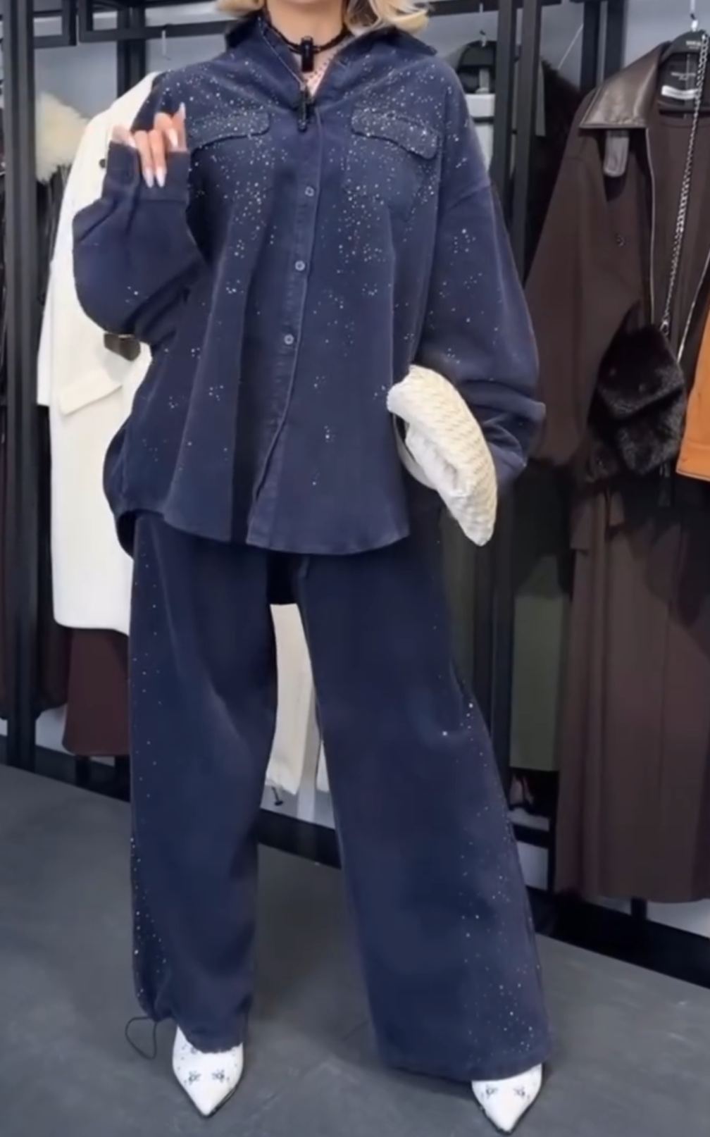 [Copy]Chocolate Brown Oversized Co-ord Set: Batwing Sleeve Top + Wide Leg Pants