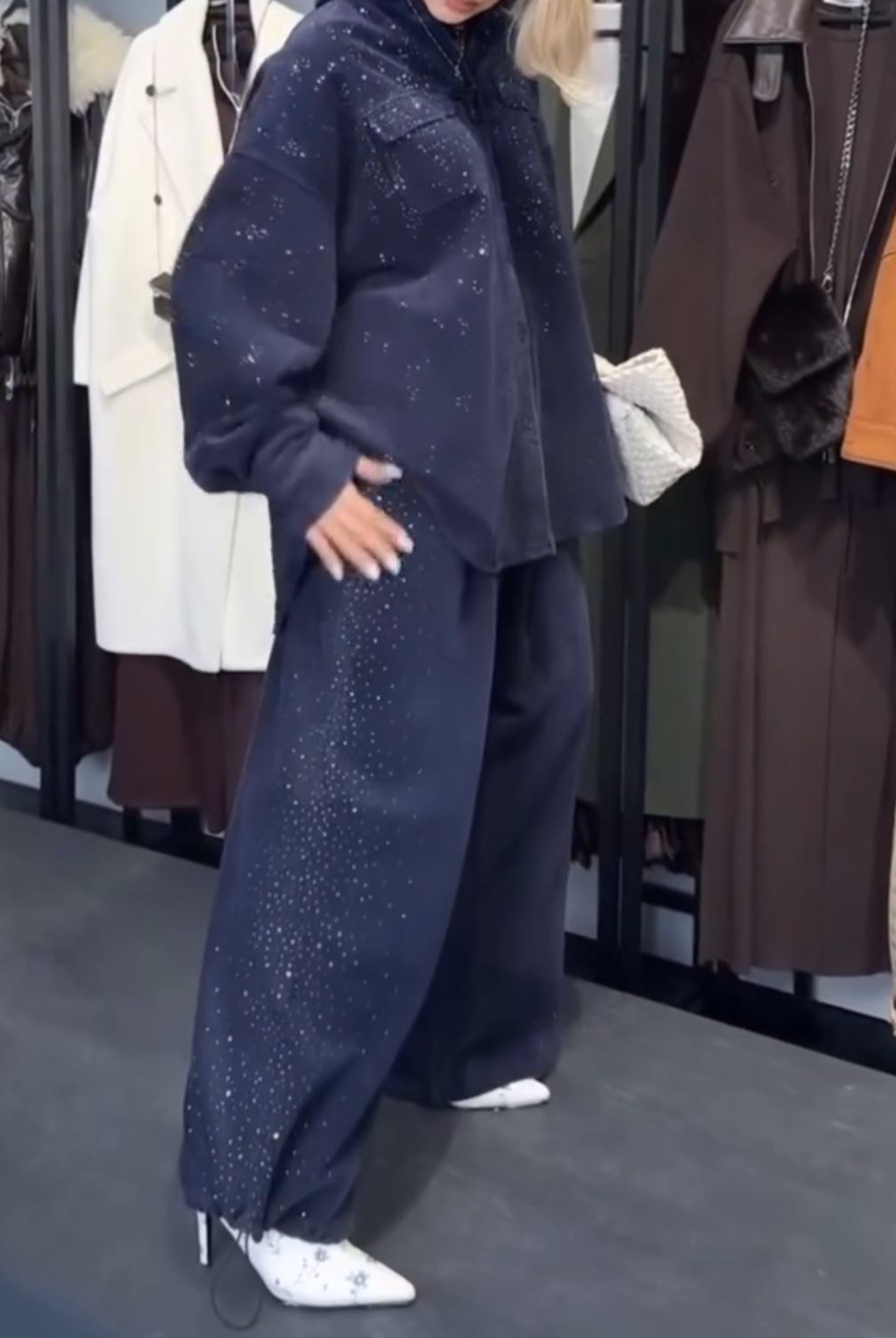 [Copy]Chocolate Brown Oversized Co-ord Set: Batwing Sleeve Top + Wide Leg Pants