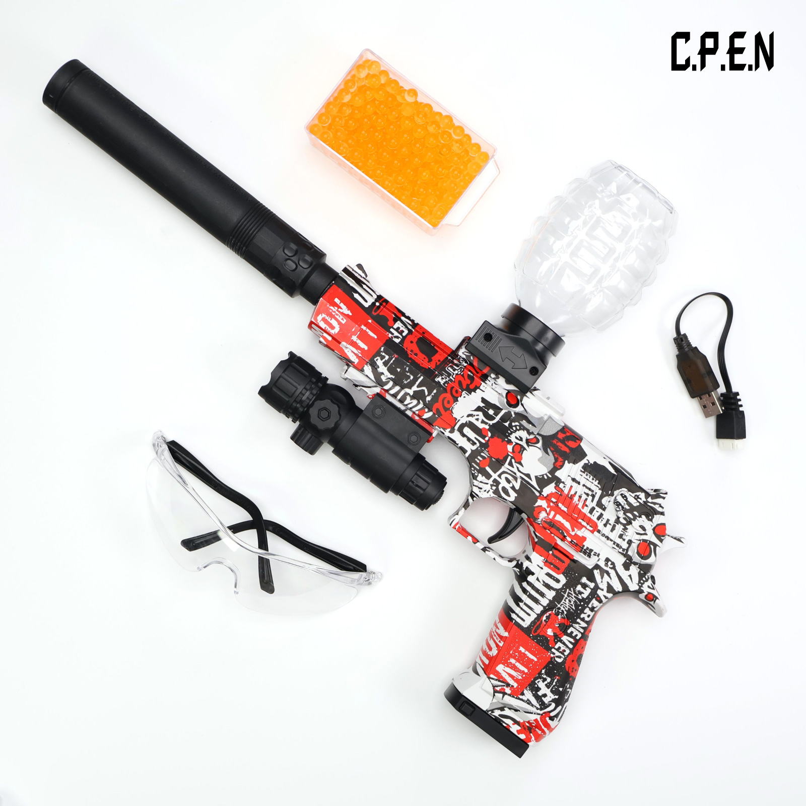 7.4V Desert Eagle Painted Gel Blaster - Safe Toy Gun