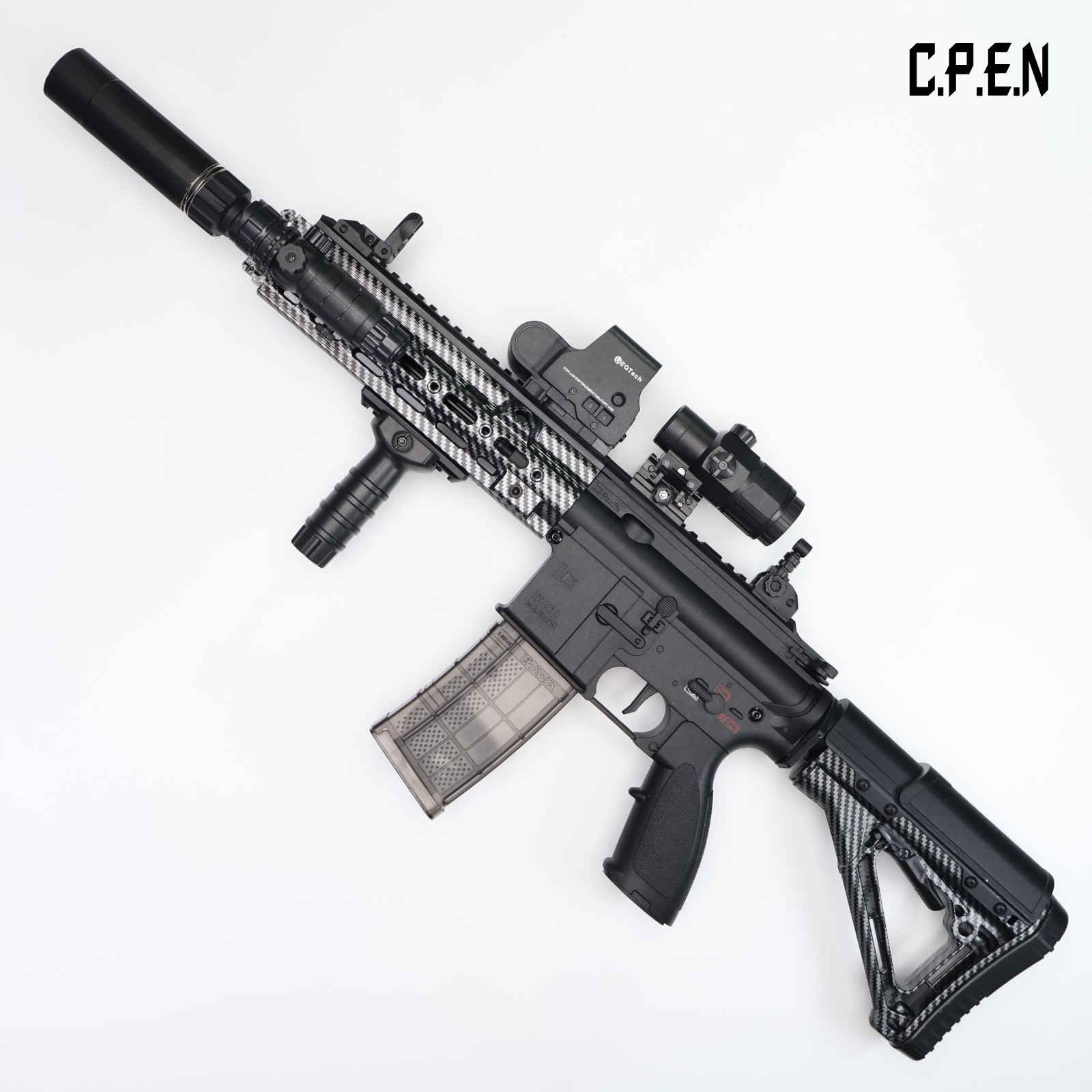 HK416D-SMR Gel Blaster, Carbon Fiber Pattern Luminous Edition, Safe Toy Gun