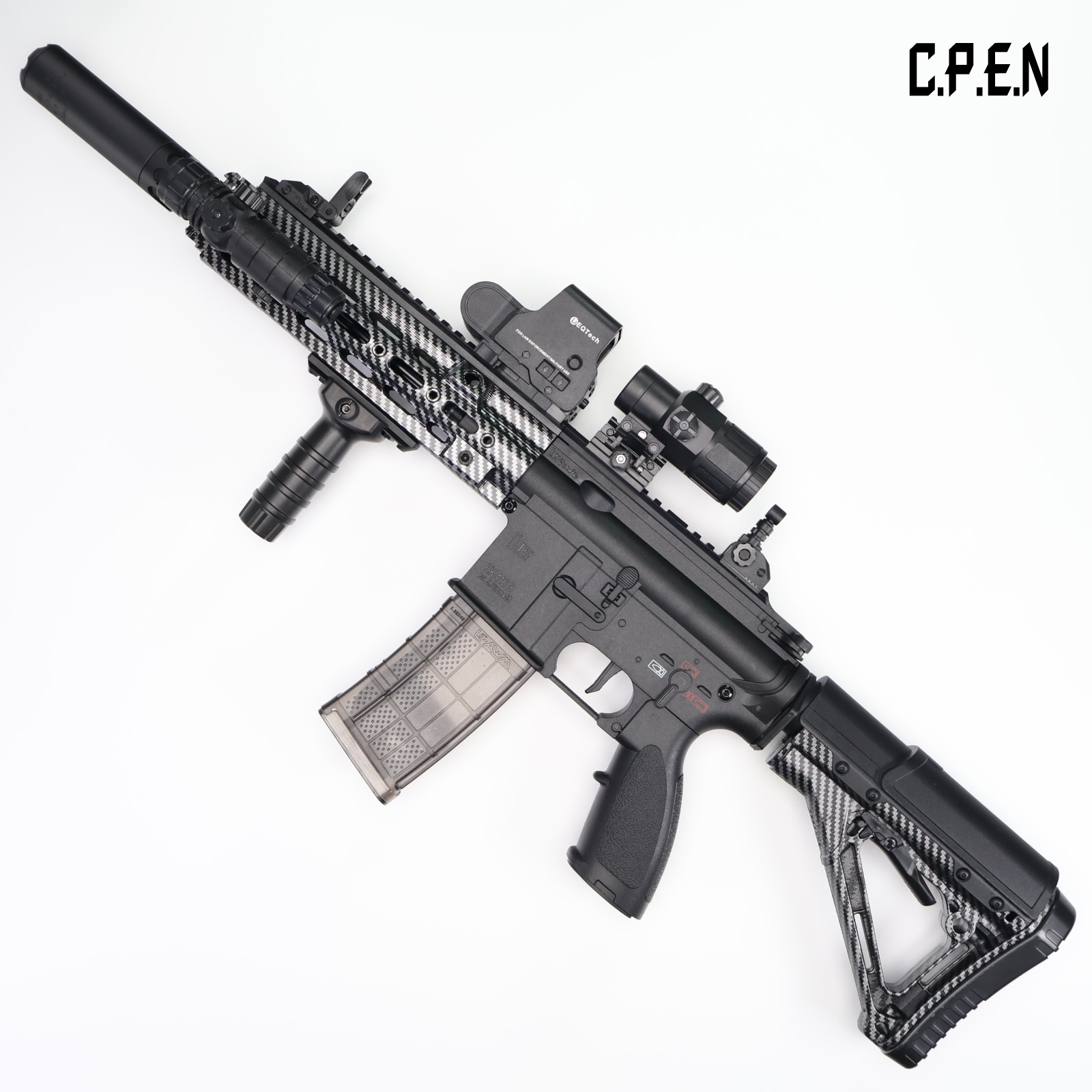 HK416D-SMR Gel Blaster, Carbon Fiber Pattern Luminous Edition, Safe Toy Gun