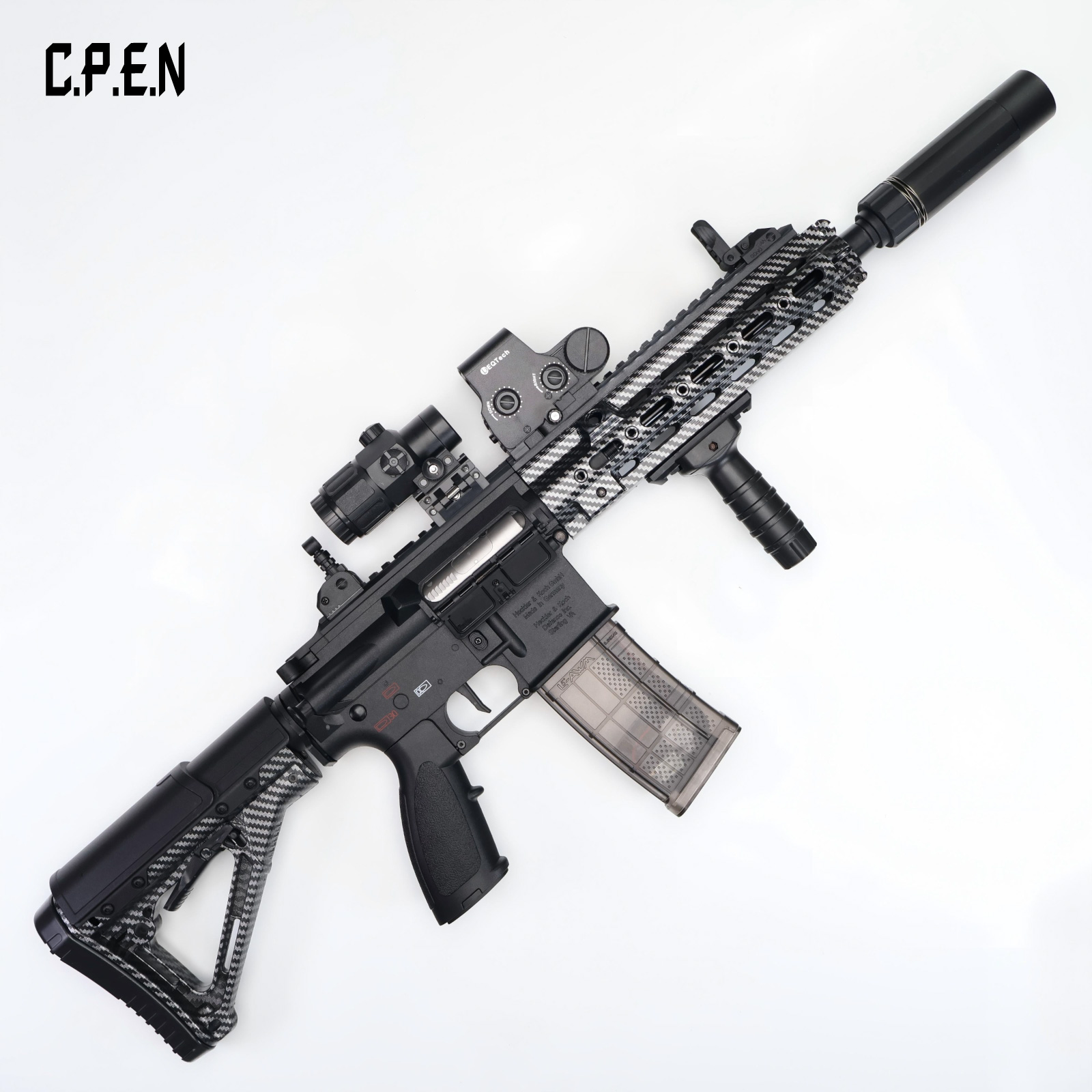 HK416D-SMR Gel Blaster, Carbon Fiber Pattern Luminous Edition, Safe Toy Gun