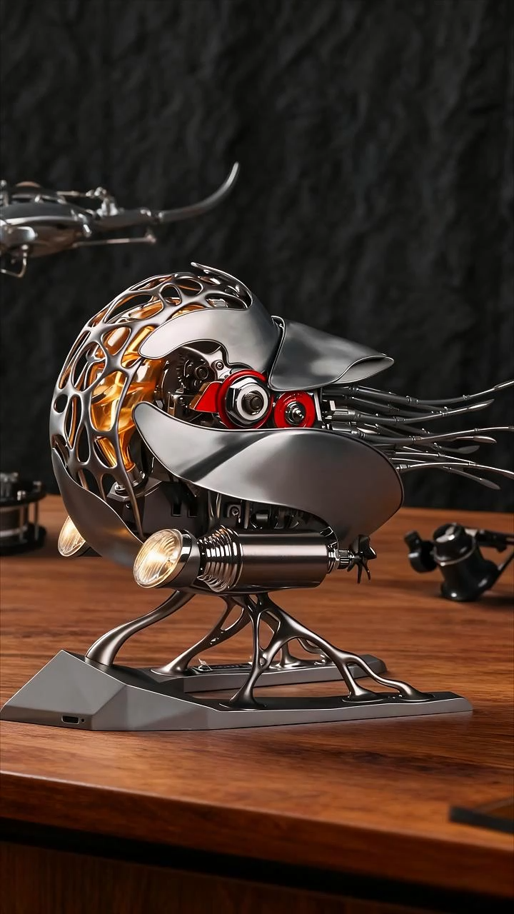Mechanical Nautilus, Metallic Original Color, Assembled Type-C Charging, Art Decoration