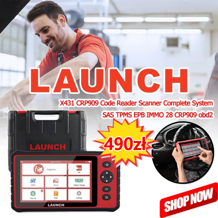 Hot Skaner samochodowy OBD Launch oficjalnie wchodzi na rynek europejski, teraz dostępny w promocji: Launch X431 CRP909 OBD w cenie zaledwie 400 zł.Launch X431 IMMO PIUS  w cenie zaledwie 490 zł.