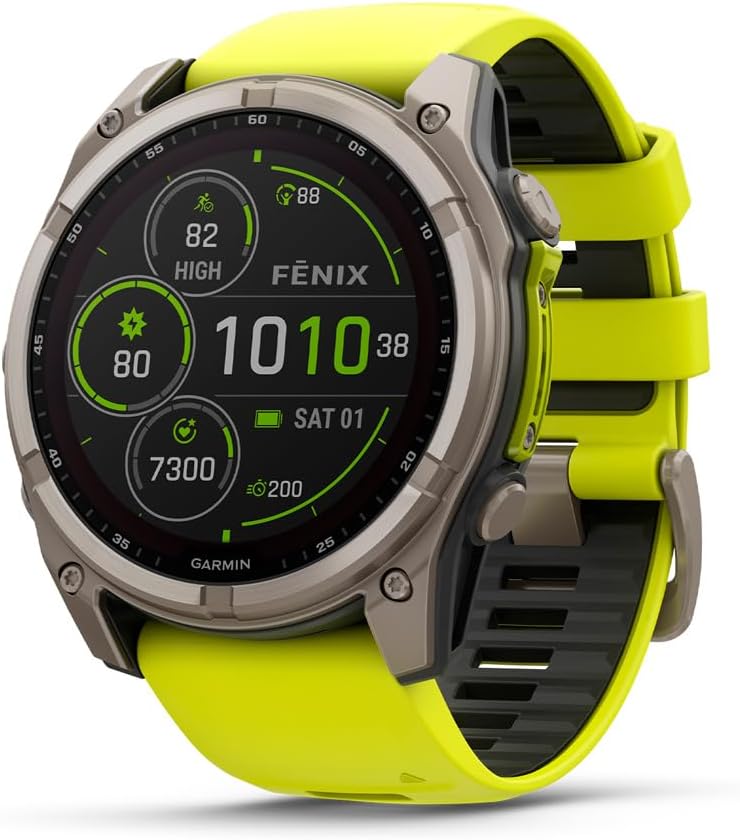 Garmin fēnix® 8, Premium-GPS-Multisport-Smartwatch mit Saphir-Solarbetrieb, langlebiger Akku, empfohlen für Sport, integrierte LED-Taschenlampe