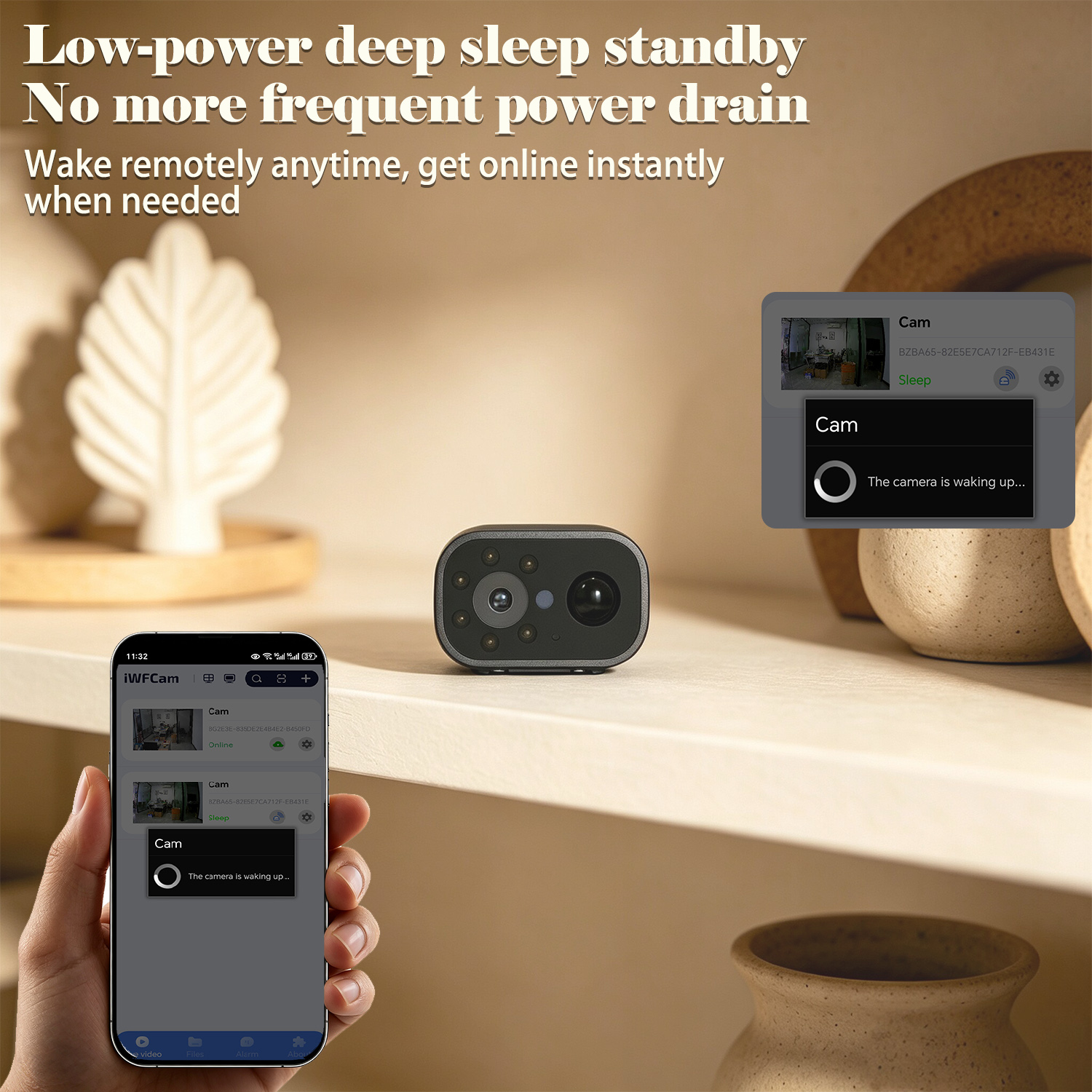 PNZEO W9 Waterproof Mini Cam for Every Corner, Plug-Free Battery Life to Match, 4K Compact Smart Home Security Cameras, Portable Wireless WiFi Monitoring, with Remote ON/Off, for Outdoor & Indoor