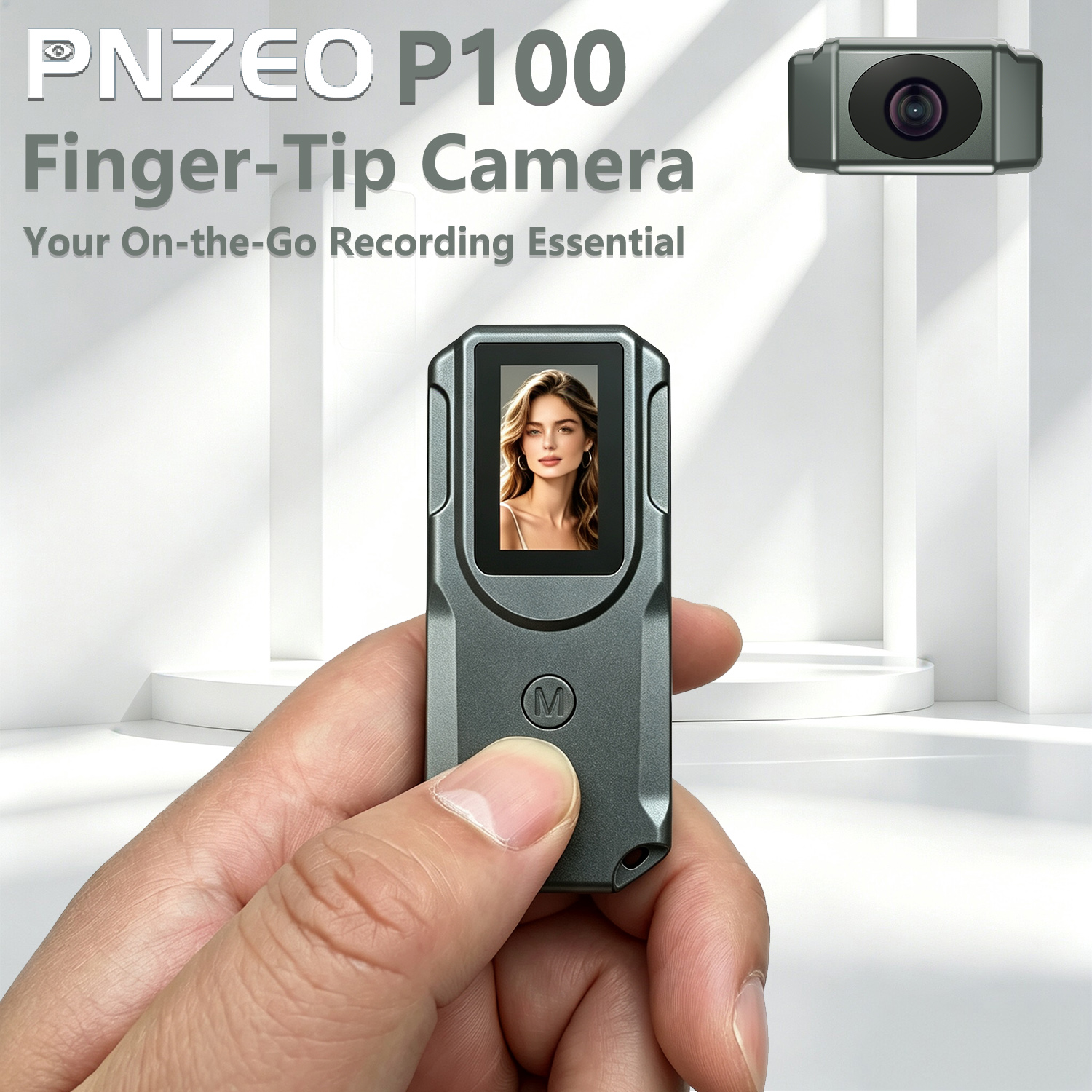 PNZEO P100 Fingertip Cameras, Compact Portable Action Cameras, With HD Display, 1080P FHD Mini Pocket Vlogging Camera for Work, Study, Family, Travel, Pet Walking